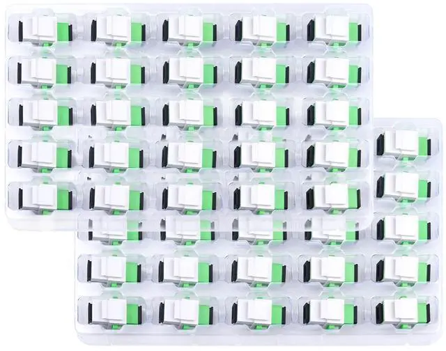 Main image of 50-Pack SC/APC Fiber Optic Coupler Keystone Jack Modular for Patch Panels and Wall Plates Fiber Optic Cable Adapter SC Singlemode