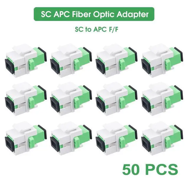 Alt view image 3 of 7 - 50-Pack SC/APC Fiber Optic Coupler Keystone Jack Modular for Patch Panels and Wall Plates Fiber Optic Cable Adapter SC Singlemode