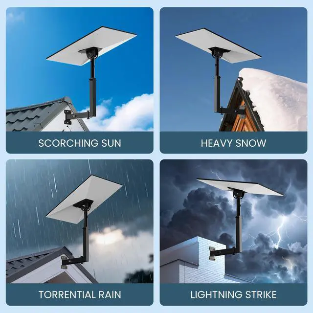 Alt view image 7 of 7 - Starlink Mount for Standard 4/4X/Gen 3, Adjustable Starlink Wall Mount | Heavy-Duty Manganese Steel Starlink V4 Mount, 360° Rotation & Telescoping Arm, Rustproof, Supports 60LBS+, Easy Install
