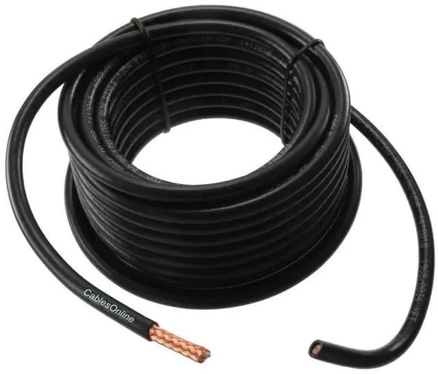 Main image of CablesOnline, 50ft. RG8X (Mini-RG8) 50-Ohm 16-AWG Bare-Copper Made-in-The-USA Bulk Coax Cable, Black, R8X-050
