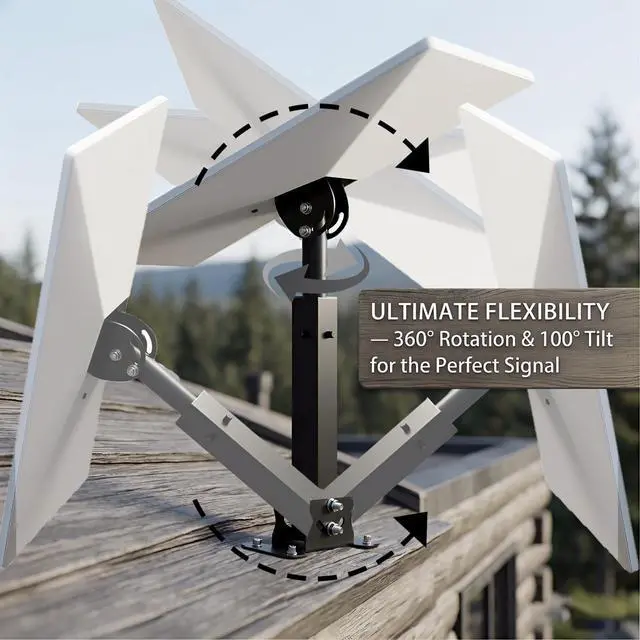 Alt view image 5 of 6 - Starlink Mount, for Standard 4/4X/Gen 3 Dish, Adjustable Telescoping Roof Bracket with 360° Rotating Pole, Dual Angle Top and Base Adjustment, Heavy Duty Metal Starlink Mounting Kit