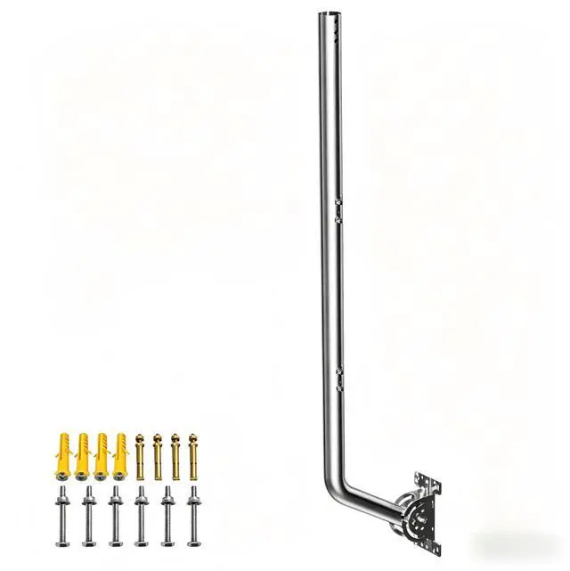 Main image of Universal Heavy Duty 430 Stainless Steel Antenna Mount & Mast J-Pole Bracket for Outdoor Antennas, Starlink, Weather Stations, WiFi Extenders, 1.38" Diameter (Slive - 40'')