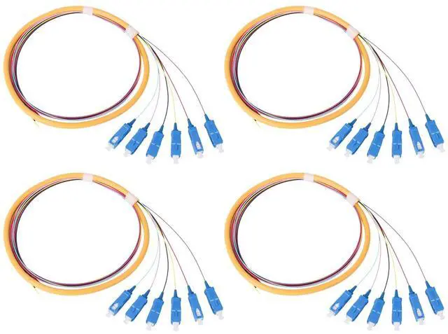 Main image of 6-Strand SC UPC Singlemode Pigtail 1.2m, 4-Pack | 6F SC/UPC singlemode fiber pigtails, 9/125um, low insertion loss. For FTTH, data centers, and network patching