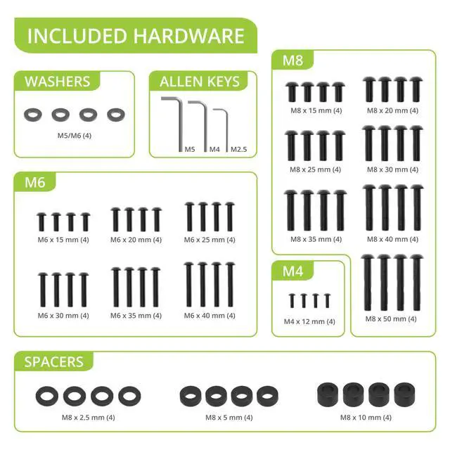 Alt view image 3 of 7 - BOLT-KIT Universal TV Mounting Screw Set
