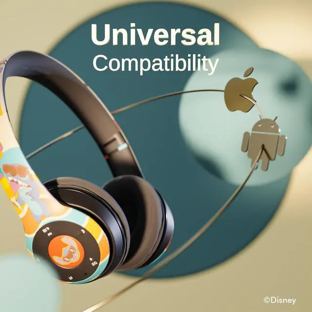 Alt view image 4 of 7 - Disney Stitch Beach Day Bluetooth Over-Ear Headphones, Wireless Foldable Headset with Built-in Microphone - Stitch Beach Day Design, for Adults and Kids, Comfortable Auriculares