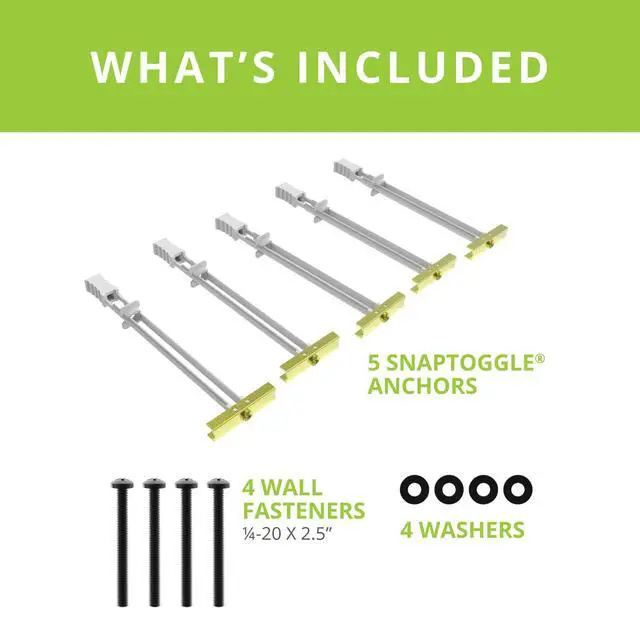 Alt view image 4 of 5 - SW-KIT Steel Stud TV Mounting Kit | Includes SNAPTOGGLE Anchors