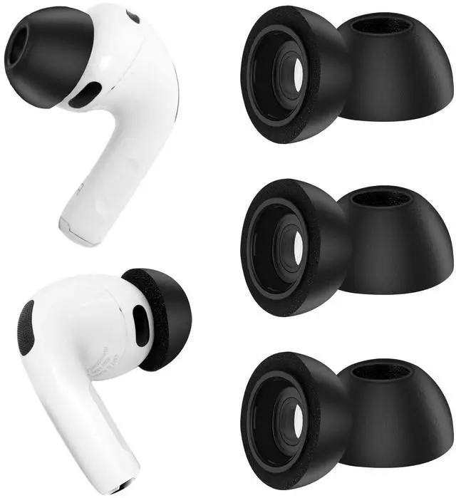 Main image of Replacement Ear Tips for AirPods Pro 3 (2025), Soft Memory Foam Eartips for AirPods Pro 3rd Generation, No Silicone Pressure, Anti-Slip Design, Fits Charging Case, 3 Pairs (L, Black)