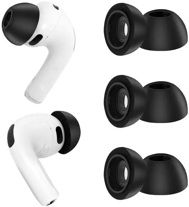 Main image of Replacement Ear Tips for AirPods Pro 3 (2025), Soft Memory Foam Eartips for AirPods Pro 3rd Generation, No Silicone Pressure, Anti-Slip Design, Fits Charging Case, 3 Pairs (M, Black)
