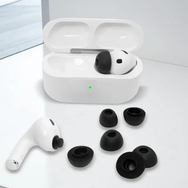 Alt view image 5 of 7 - Replacement Ear Tips for AirPods Pro 3 (2025), Soft Memory Foam Eartips for AirPods Pro 3rd Generation, No Silicone Pressure, Anti-Slip Design, Fits Charging Case, 3 Pairs (L, Black)