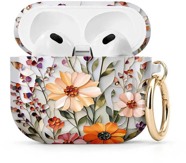Main image of Compatible with Airpod 4 Case,TPU Cute Pattern Protective, Shockproof Anti Scratch Case with Keychain Ring,Supports Wireless Charging(Floral Mosaic Artistic)