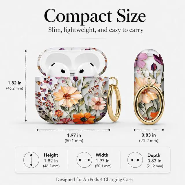 Alt view image 3 of 7 - Compatible with Airpod 4 Case,TPU Cute Pattern Protective, Shockproof Anti Scratch Case with Keychain Ring,Supports Wireless Charging(Floral Mosaic Artistic)