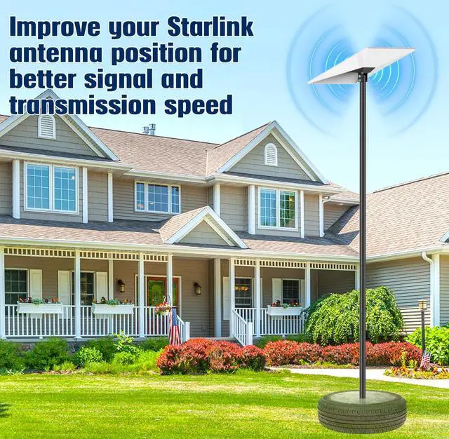 Alt view image 2 of 7 - 7.5FT Starlink Mount Kit for Standard 4/4X/Gen 3 for Backyard Outdoors | Starlink Gen 3 Pole Mount Kit, 7.5FT Starlink Ground Pole Mount Gen 3 with Pipe Adapter, Starlink Mounting Kit