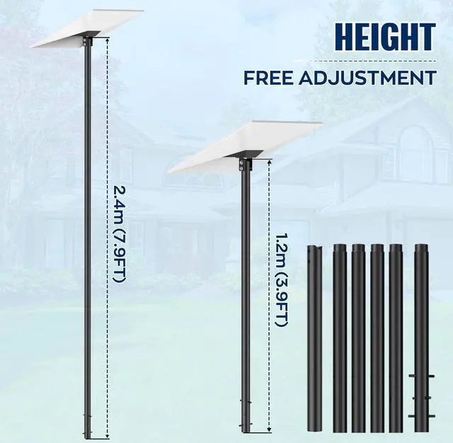 Alt view image 5 of 7 - 7.5FT Starlink Mount Kit for Standard 4/4X/Gen 3 for Backyard Outdoors | Starlink Gen 3 Pole Mount Kit, 7.5FT Starlink Ground Pole Mount Gen 3 with Pipe Adapter, Starlink Mounting Kit