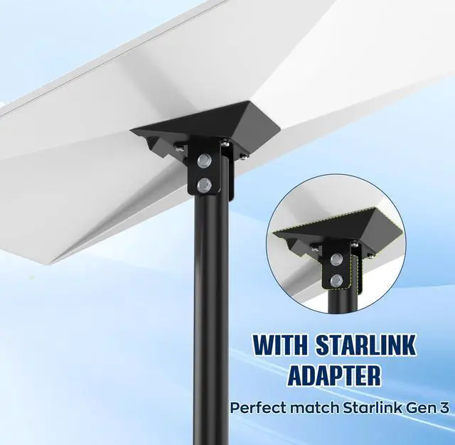 Alt view image 4 of 7 - 7.5FT Starlink Mount Kit for Standard 4/4X/Gen 3 for Backyard Outdoors | Starlink Gen 3 Pole Mount Kit, 7.5FT Starlink Ground Pole Mount Gen 3 with Pipe Adapter, Starlink Mounting Kit