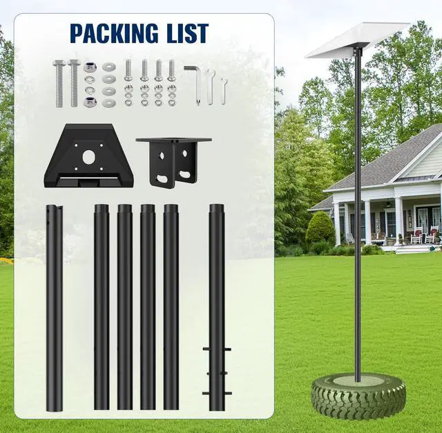 Alt view image 6 of 7 - 7.5FT Starlink Mount Kit for Standard 4/4X/Gen 3 for Backyard Outdoors | Starlink Gen 3 Pole Mount Kit, 7.5FT Starlink Ground Pole Mount Gen 3 with Pipe Adapter, Starlink Mounting Kit