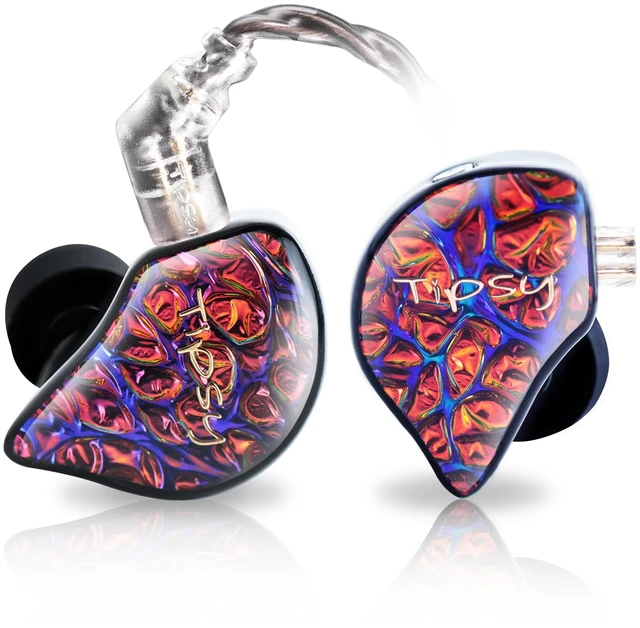 Main image of Tipsy M1 IEM for Audiophiles and Gaming, DualChamber Dynamic Driver, Bamboo Fiber Diaphragm, SkinFriendly Resin, Detachable 0.78 mm 2Pin Cable (C-Red)