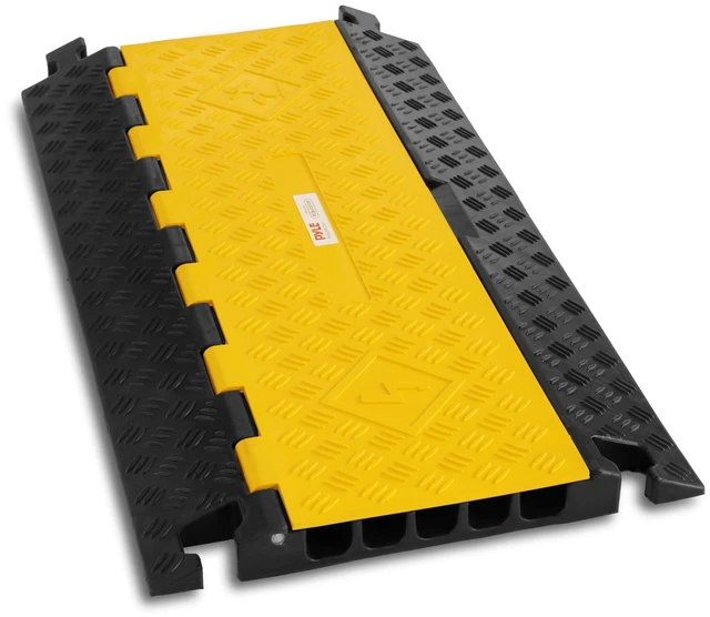Main image of Durable Cable Protective Ramp Cover - Supports 33000lbs Five Channel Heavy Duty Cord Protection w/Flip-Open Top Cover, 31.5 x 17.5 x 1.77 Cable Concealer for Indoor Outdoor Use PCBLCO109