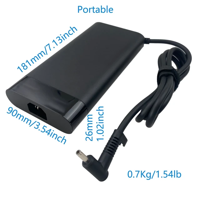 Alt view image 3 of 7 - 330W Portable AC Adapter 19.5V 16.92A Compatible with HP OMEN 9 Plus Gaming Laptop Charger for 17-ck1020nr 17-ck1010nr 17-cm2047nr 17t-ck2000 17-inch Laptop Power Adapter