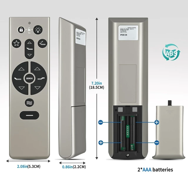 Alt view image 2 of 7 - RF396B Remote Control for Tempur Pedic,for Tempur Ergo Adjustable Bed for Keeson JLDK.111.13.01