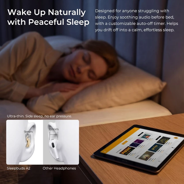 Alt view image 4 of 7 - Sleep Earbuds Bluetooth 5.4 Mini Wireless Earbuds for Side Sleepers