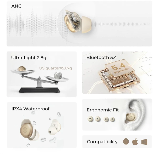 Alt view image 5 of 7 - Sleep Earbuds Bluetooth 5.4 Mini Wireless Earbuds for Side Sleepers