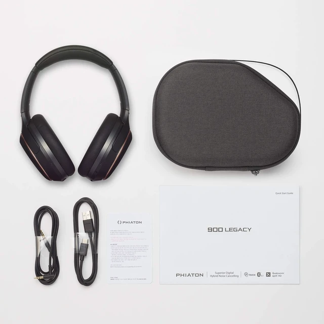Alt view image 7 of 7 - PPU-BN0600BK01 900 Legacy Bluetooth On-Ear Headphones with Microphone, Digital Hybrid Noise-Canceling, Black, PPU-BN0600BK01