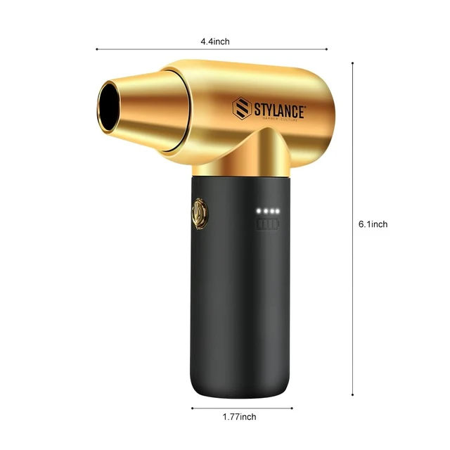 Alt view image 2 of 7 - Compressed Air Duster,110000RPM Electric Air Duster, Mini Blower Jet Dry Blower for Computer, Keyboard, Car, Home, Outdoor Cleaning, Type-C (Gold)