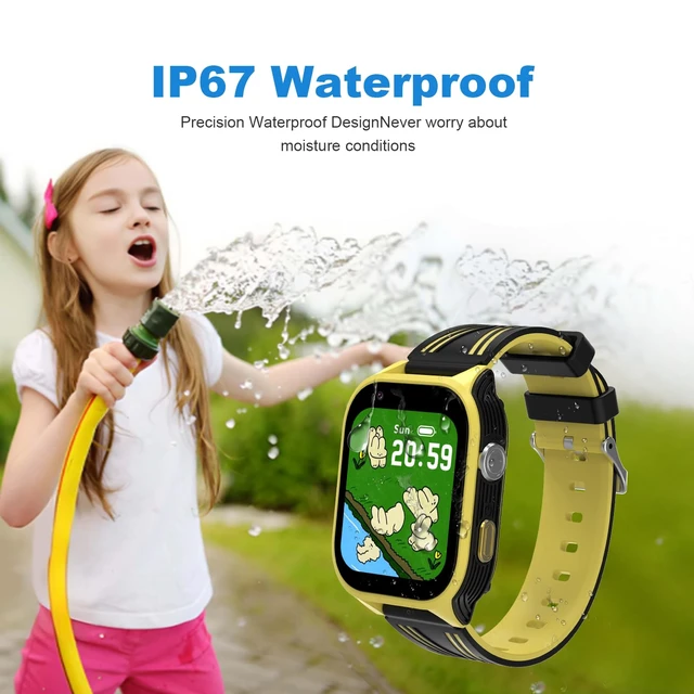 Alt view image 7 of 7 - 4G Kids Smart Watch with GPS Tracker, Video Call & SOS, Waterproof Smartwatch Phone with SIM Card Slot, Whatsapp, Voice Chat & Camera, Birthday Gift for Boys and Girls Age 4-12, Yellow