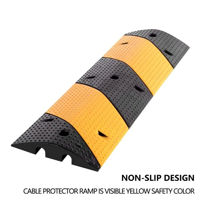Alt view image 4 of 7 - 2 Pack Rubber Cable Ramp Hose Cable Protector Ramp 2 Channel 88000Lbs Load Capacity Traffic Speed Bump Wires Power Lines Extension Cord Cover for Indoor Outdoor