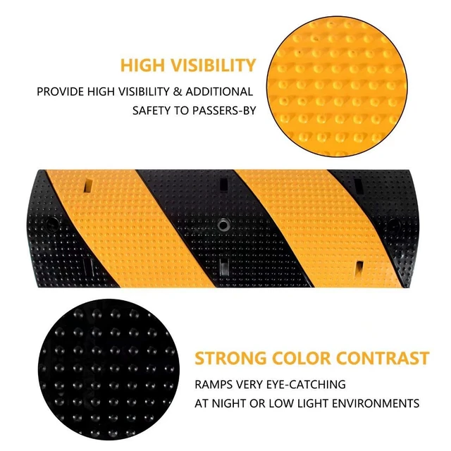 Alt view image 5 of 7 - 2 Pack Rubber Cable Ramp Hose Cable Protector Ramp 2 Channel 88000Lbs Load Capacity Traffic Speed Bump Wires Power Lines Extension Cord Cover for Indoor Outdoor