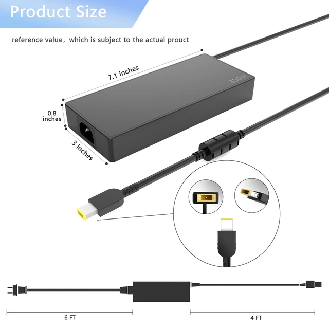 Alt view image 2 of 7 - 330W 20V 16.5A AC Laptop Charger Fit for Lenovo Legion pro 9 7 7i 5i 5 16IRX8 RTX 4070 4080 4090 Gaming Laptop