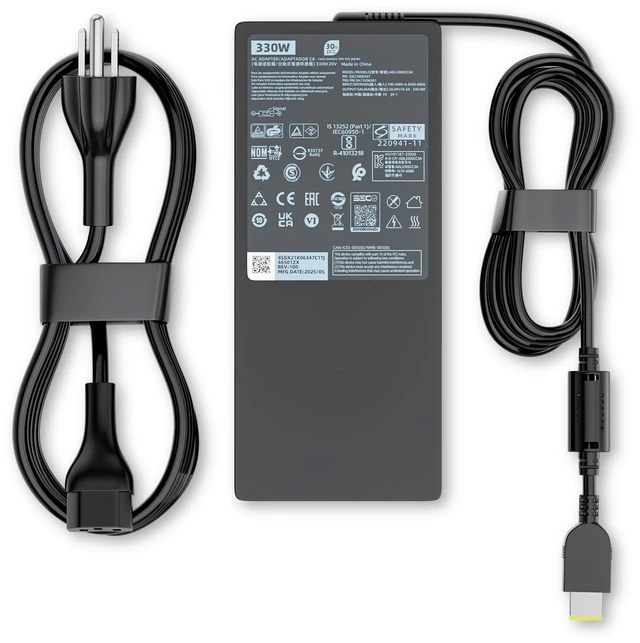 Alt view image 2 of 7 - 330W Slim GaN Gaming Laptop Charger Fit for Lenovo Legion Pro 9 9i 7 5 Gen 20V 16.5A Fast Charging Slim Design Stable Power Multiple Protection Fits RTX 4070 4080 4090 Gaming Laptops