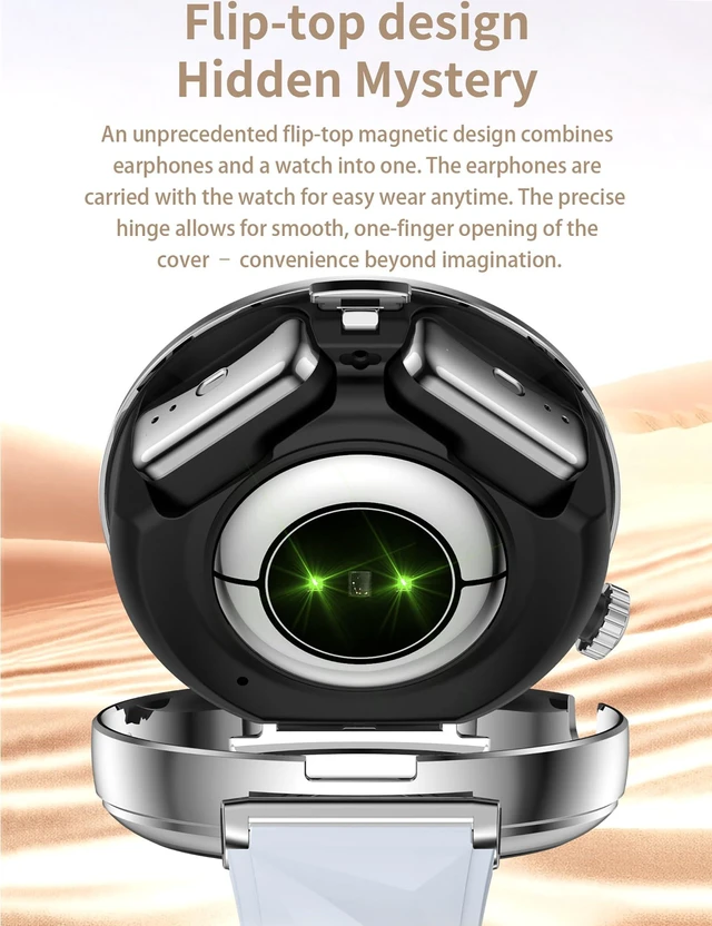 Alt view image 4 of 7 - Smart Watch with Earbuds,1.43" AMOLED Screen,2 in 1 Smart Watches for Women,Waterproof Fitness Tracker Watch with Wireless Earphone Compatible for Android iOS with Sports Monitor Sleep