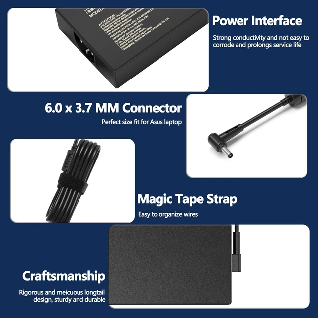 Alt view image 6 of 7 - 20V 16.5A 330W for Asus Laptop Charger Compatible with Asus Rog Strix Scar Fit for Asus Rog Strix Scar 15 16 17 18 G15-18 G513 G614 G634 G733 G814 G834 Zephyrus Duo 16 15 M16 S17 TUF Gaming A16 Laptop
