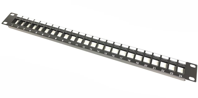 Alt view image 2 of 5 - 5 Pack Rackmount or Wall Mount 24 Port UTP Keystone Patch Panel (Unshielded Blank Patch Panel for Keystone Jacks UTP Keystone Panel) - Black