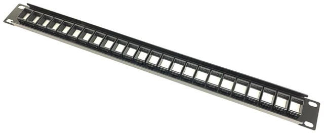Alt view image 3 of 5 - 5 Pack Rackmount or Wall Mount 24 Port UTP Keystone Patch Panel (Unshielded Blank Patch Panel for Keystone Jacks UTP Keystone Panel) - Black