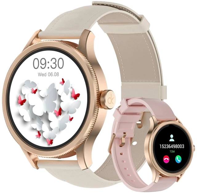 Main image of Smart Watches for Women, Fitness Tracker Smartwatch for Android Phones/iPhone Compatible,1.27" Womens Watch with Blood Oxygen Monitor, Calls and Messages/Heart Rate/Sleep/Female Cycle(2 Watch Bands
