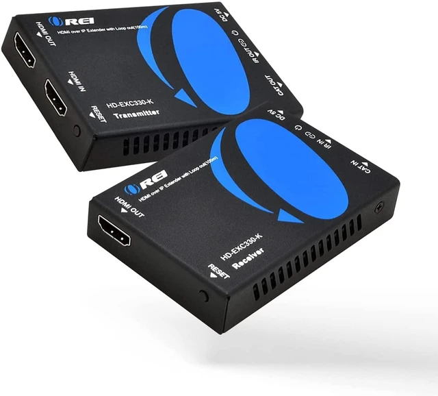 Main image of HDMI IR Extender 330ft- 1080p, Loop Out, One-Way IR, HDCP 1.4, Over IP HDMI Extender 4K, HDMI Extender Splitter EZCast protocol, 6.75Gbps bandwidth, 1G L2 switch, PCM audio up to 192kHz