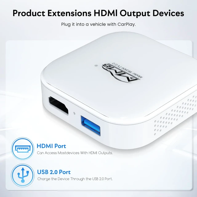 Alt view image 7 of 7 - Magic AI Box 3.0 Wireless CarPlay & Android Auto Adapter, Android 12 os, 4GB+32GB Multimedia Video Box Online YouTube/Netflix/Play Store/HDMI Out for OEM Wired Apple CarPlay Cars