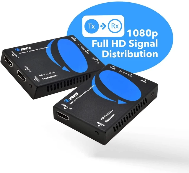 Alt view image 4 of 7 - HDMI IR Extender 330ft- 1080p, Loop Out, One-Way IR, HDCP 1.4, Over IP HDMI Extender 4K, HDMI Extender Splitter EZCast protocol, 6.75Gbps bandwidth, 1G L2 switch, PCM audio up to 192kHz