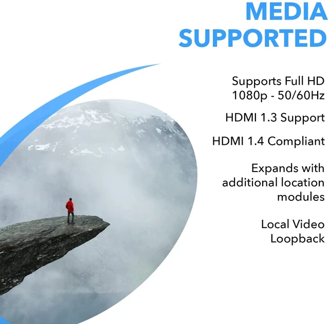 Alt view image 7 of 7 - HDMI IR Extender 330ft- 1080p, Loop Out, One-Way IR, HDCP 1.4, Over IP HDMI Extender 4K, HDMI Extender Splitter EZCast protocol, 6.75Gbps bandwidth, 1G L2 switch, PCM audio up to 192kHz