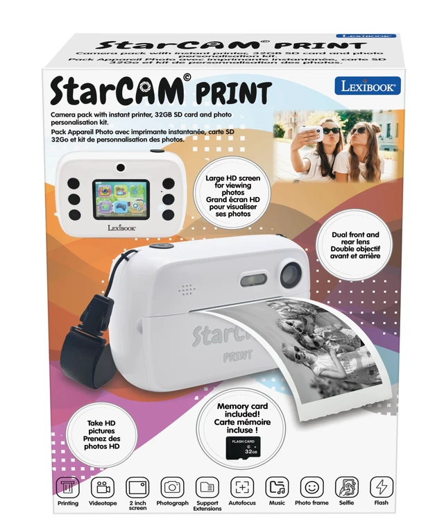 Alt view image 5 of 6 - StarCAM Print Camera, DJ150 Instant printer, photo & video, 32 GB SD card, includes 10 sticker roll