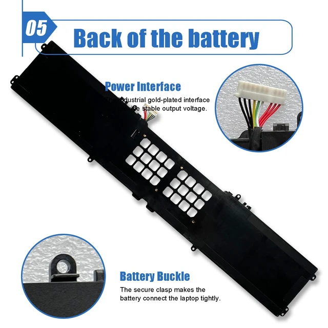 Alt view image 6 of 6 - RC30-0287 15.4V 70.5Wh/4583mAh Laptop Battery Compatible with Razer Blade Pro 17 2019 RZ09-0287 RZ09-02876E92-R3U1 RTX 2060 2080 Max-Q Series Notebook 4ICP4/62/115