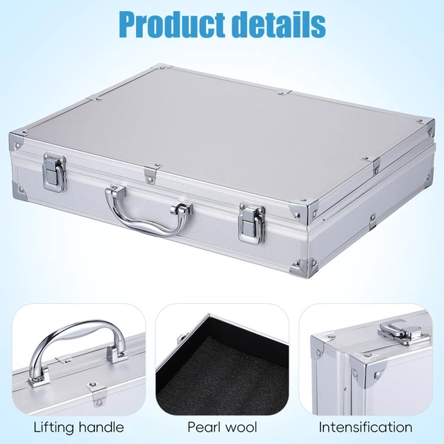 Alt view image 6 of 7 - Aluminum Briefcase Hard Laptop Briefcases with Lock Multifunctional Attache Case Easy Carrying and Moving Home Office Business Travel Use Aluminum Alloy 14.5X11.2X3In