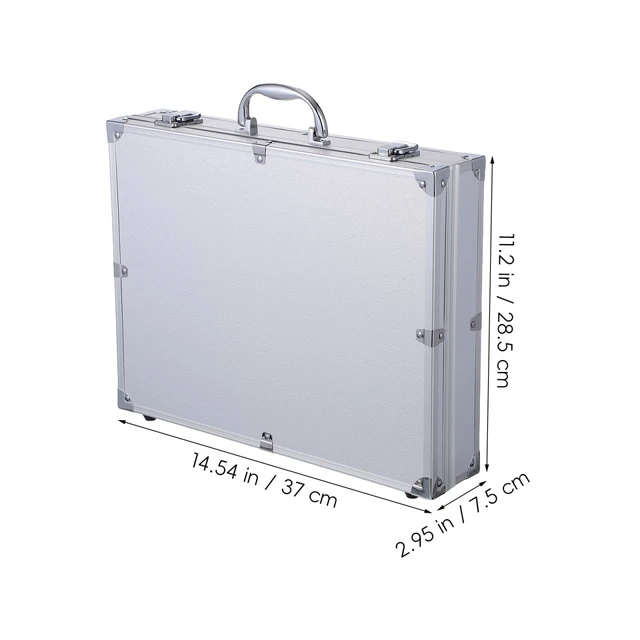 Alt view image 5 of 7 - Aluminum Briefcase Hard Laptop Briefcases with Lock Multifunctional Attache Case Easy Carrying and Moving Home Office Business Travel Use Aluminum Alloy 14.5X11.2X3In