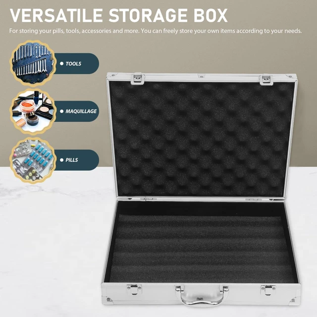 Alt view image 4 of 7 - Aluminum Briefcase Hard Laptop Briefcases with Lock Multifunctional Attache Case Easy Carrying and Moving Home Office Business Travel Use Aluminum Alloy 14.5X11.2X3In