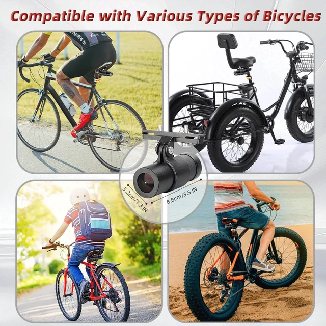 Alt view image 2 of 7 - Bike Camera with Tail Light, Automatic Power on/Off, WiFi HD 1080P Waterproof 150° Wide Angle Starlight Night Vision Bike Rear View Camera, Loop Recording, G-Sensor (Black)