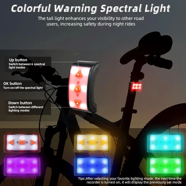 Alt view image 4 of 7 - Bike Camera with Tail Light, Automatic Power on/Off, WiFi HD 1080P Waterproof 150° Wide Angle Starlight Night Vision Bike Rear View Camera, Loop Recording, G-Sensor (Black)