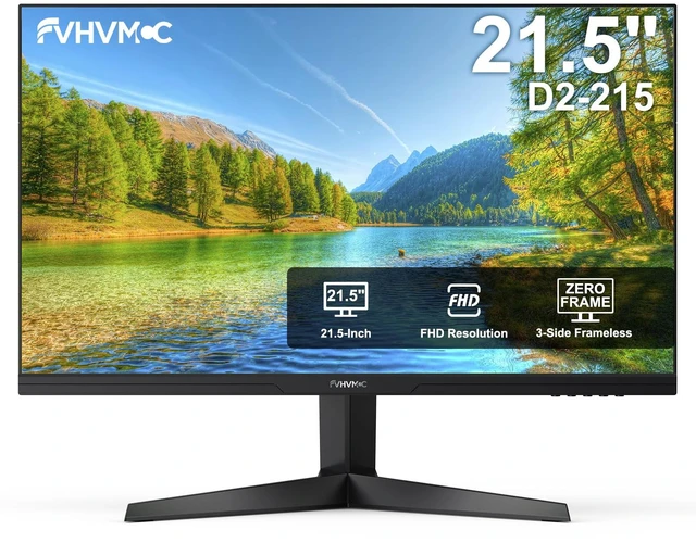 Main image of 21.5in FHD 1920x1080 Professional Office Monitor Frameless 1080P Monitor, 3.8ms, 60Hz,178° Wide Viewing Angle, VGA, HDMI, DC, VESA Mountable, Tilt Adjust