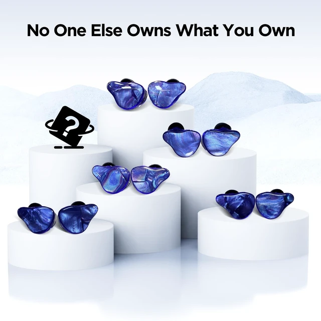 Alt view image 3 of 7 - IEM Earbuds, Hi-Fi in-Ear Monitor Headphones with 10mm Dual-Chamber Dynamic Driver, 364-Core Silver-Plated OFC Wired Earphones, Handcrafted Resin Shell, No Mic, for Audiophile (Blue)